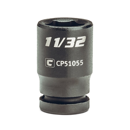 Capri Tools 1/4 in Drive 11/32 in 6-Point SAE Shallow Impact Socket CP51055